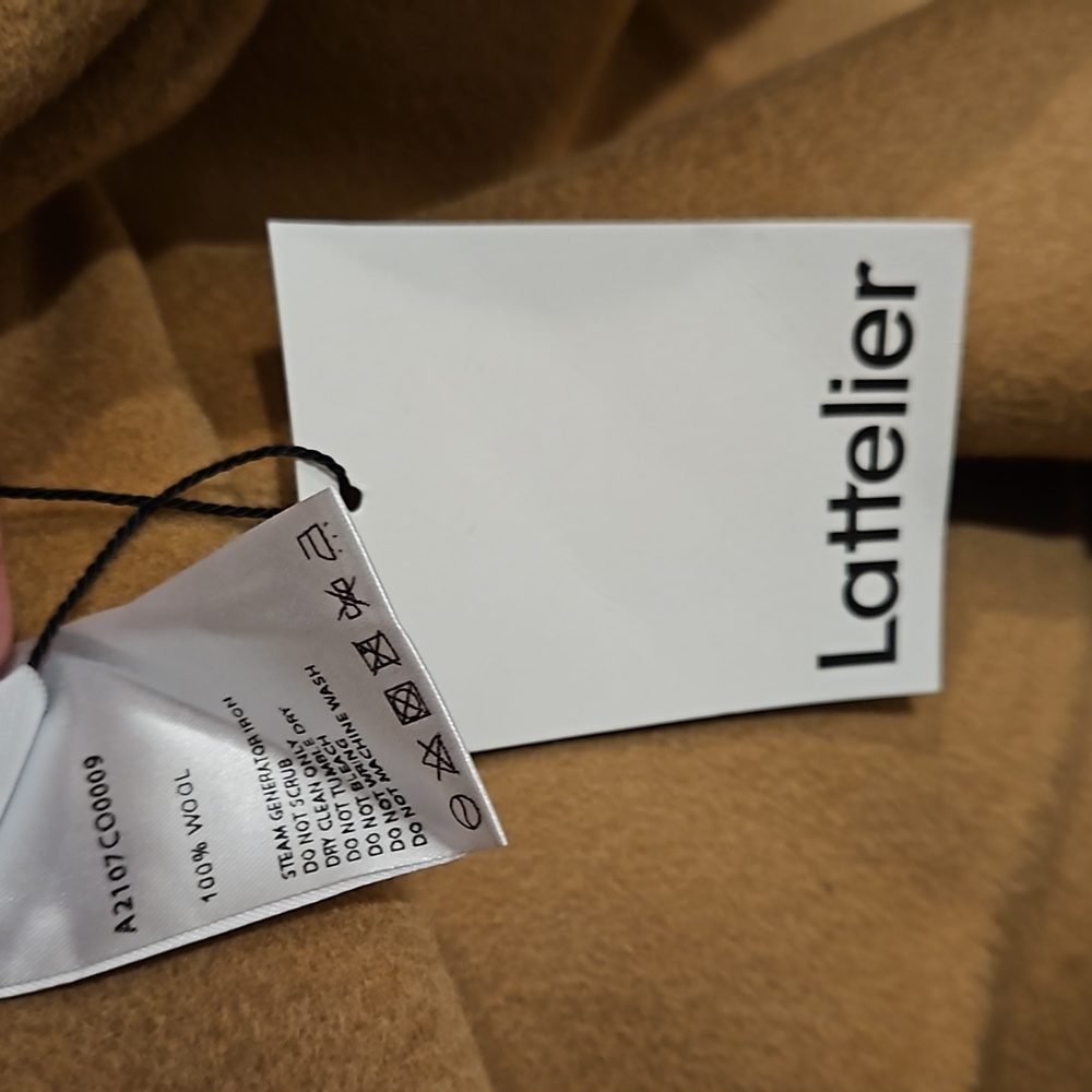 Buttoned 100% Wool Long Coat (Camel) - Lattelier - Picture 11 of 13